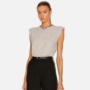 IRO Tarika Shoulder-Pad Tank in Gray